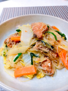 (*'ω')白菜とサバ缶☆春雨炒め煮♬-レシピのメイン写真