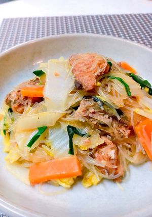 (*'ω')白菜とサバ缶☆春雨炒め煮♬-レシピのメイン写真