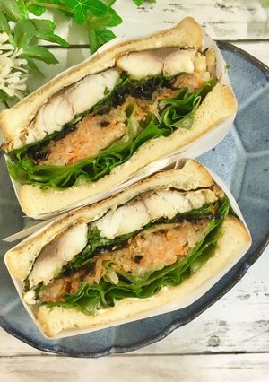 ふじっ子煮で♡バインミー風 鯖サンド-レシピのメイン写真