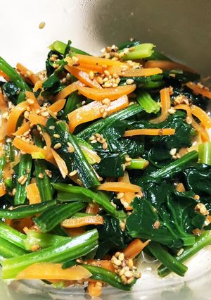 簡単オカン流介護食！少し減塩野菜のお浸し-レシピのメイン写真