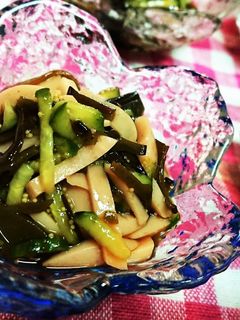 簡単1分!【ギョニソと胡瓜のめかぶ和え】-レシピのメイン写真