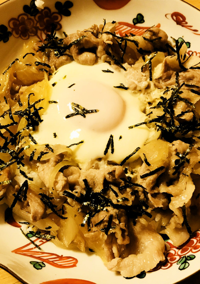半熟ゆで玉子でとじる●豚肉のあまから皿丼-レシピのメイン写真