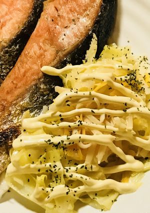 野菜つけあわせ☆チーマヨ＆キャベツ塩炒め-レシピのメイン写真