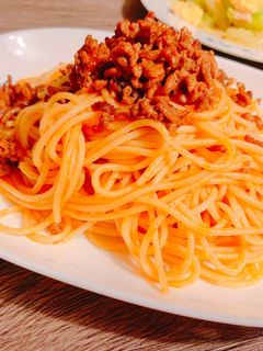 【簡単】ひき肉だけでミートソースパスタ-レシピのメイン写真