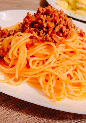 【簡単】ひき肉だけでミートソースパスタ-レシピのメイン写真