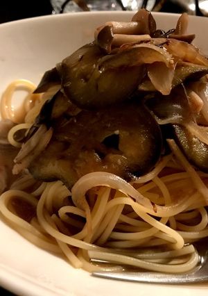 ナスとキノコの和風スープパスタ-レシピのメイン写真