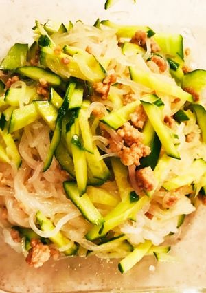 簡単糖質オフ☆春雨サラダ風こんにゃく麺-レシピのメイン写真