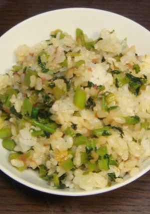 大根の葉と梅の菜飯　生姜醤油風味-レシピのメイン写真