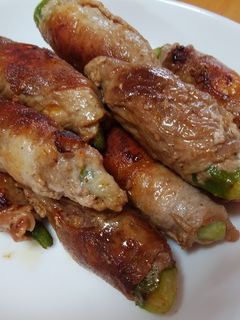 おくらと油揚げの豚肉巻き-レシピのメイン写真