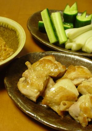 ◎鶏もも焼きと野菜のにんにく味噌添え-レシピのメイン写真