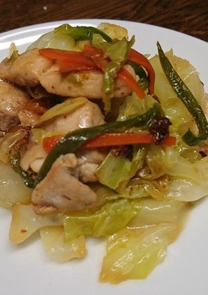 鶏ももと彩り野菜の辛子醤油炒め-レシピのメイン写真