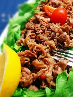 レモンを搾って♪春菊とお肉のおかずサラダ-レシピのメイン写真