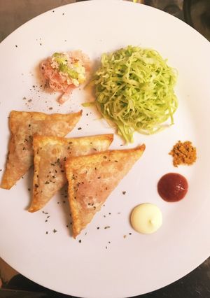 ハムカツ風ハムサラダ揚げハムサラダ添え-レシピのメイン写真