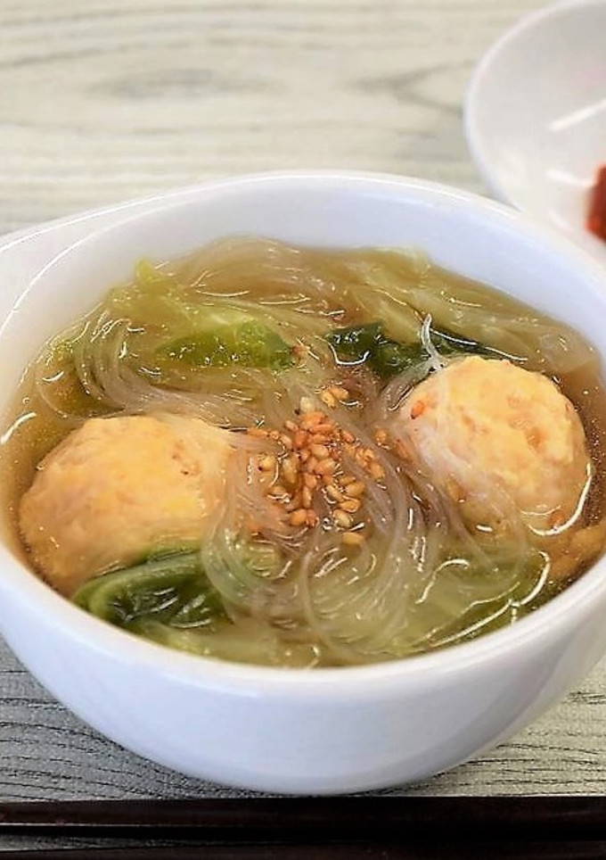 ゆず胡椒鶏だんごの和風はるさめスープ-レシピのメイン写真