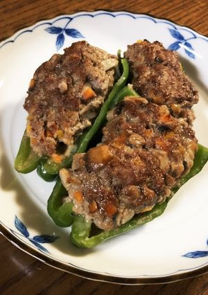 椎茸だしたっぷり、肉詰めピーマン-レシピのメイン写真
