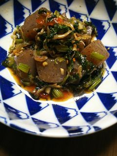 セロリの葉と蒟蒻の甘辛炒め-レシピのメイン写真