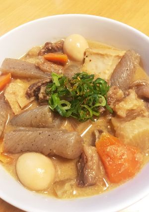 簡単調理で牛すじのおかず煮込み(どて煮)-レシピのメイン写真