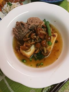 厚揚げと牛肉クルクル煮ナメコあんかけ-レシピのメイン写真