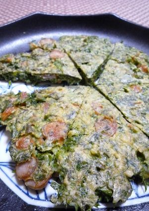 にんじん葉とウインナーのお焼き-レシピのメイン写真
