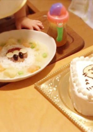 2歳♪アンパンマンシチュー&ねこケーキ-レシピのメイン写真