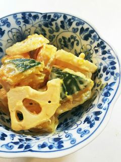 かぼちゃと蓮根のホットサラダ-レシピのメイン写真