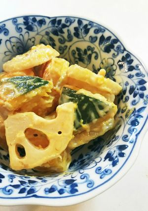 かぼちゃと蓮根のホットサラダ-レシピのメイン写真
