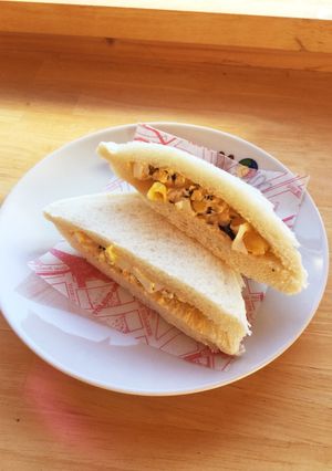 ふじっ子煮しそ昆布入り卵サンドイッチ-レシピのメイン写真