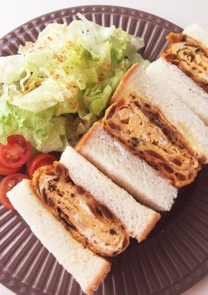 昆布煮入り厚焼き玉子サンドイッチが旨い♪-レシピのメイン写真