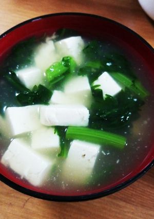 春菊豆腐簡単あったかダイエット中華スープ-レシピのメイン写真