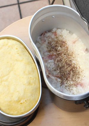 同時に作れる飯盒リゾットと飯盒蒸しパン-レシピのメイン写真