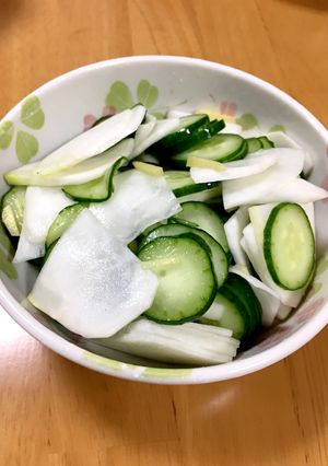 大人の給食☆時短！かぶときゅうりの塩もみ-レシピのメイン写真