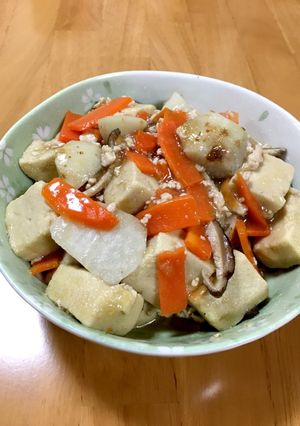 大人の給食☆高野豆腐と野菜のそぼろ煮-レシピのメイン写真