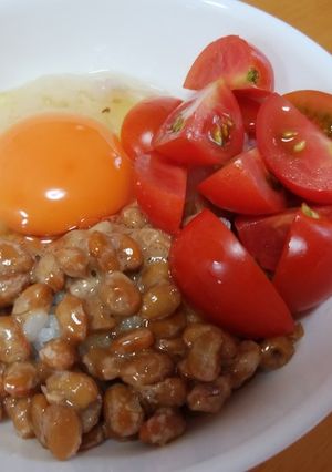 納豆とトマトと卵の元気ご飯-レシピのメイン写真
