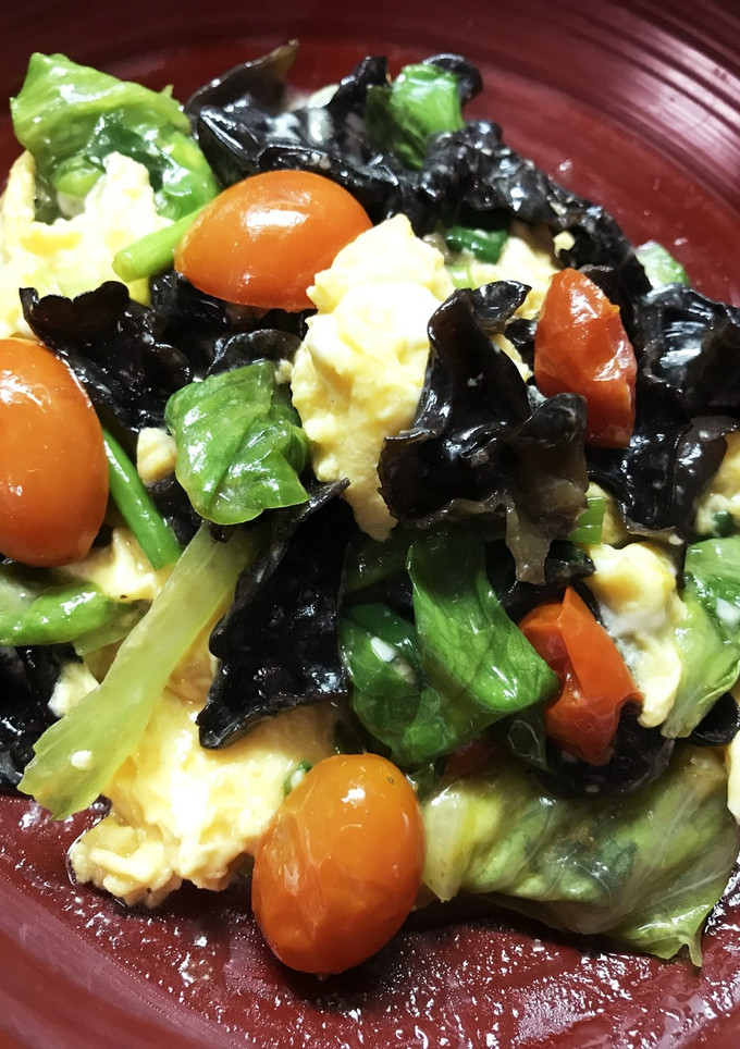 レタスもin♪きくらげトマトの卵炒め-レシピのメイン写真