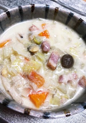 糖質制限中でもクラムチャウダーが食べたい-レシピのメイン写真