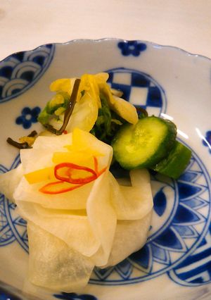 お漬け物三種盛り（京都風千枚漬け 他）-レシピのメイン写真
