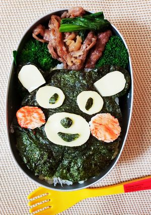 熊本応援！くまもんじゃこのり弁！-レシピのメイン写真