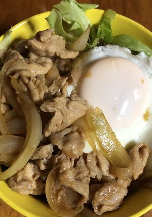 かんたん豚丼に目玉焼きON！-レシピのメイン写真