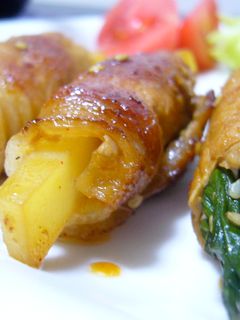 焼き肉のタレで豚肉のクルクル巻き♡-レシピのメイン写真