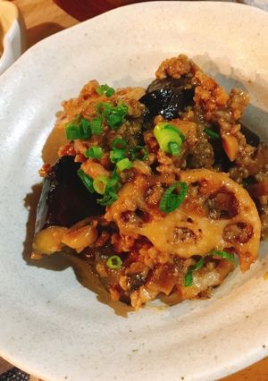なすとれんこんの肉味噌炒め-レシピのメイン写真