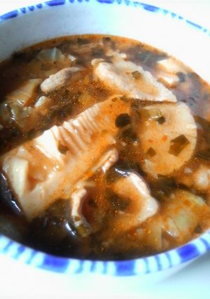 高菜漬けで☆キャベツと筍のピリ辛スープ-レシピのメイン写真