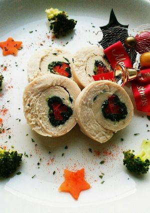 犬ご飯　Xmasチキンロール-レシピのメイン写真