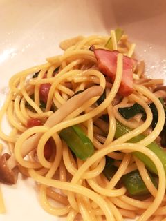小松菜とベーコンの和風パスタ-レシピのメイン写真