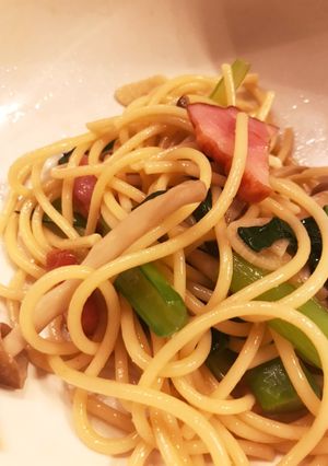 小松菜とベーコンの和風パスタ-レシピのメイン写真