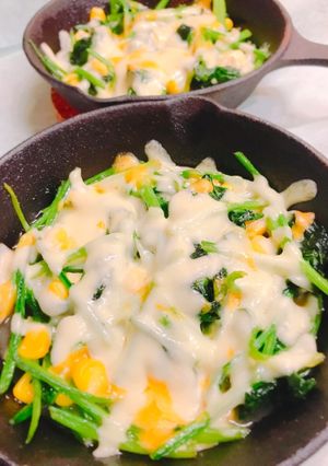 簡単！ほうれん草とコーンのチーズ焼き-レシピのメイン写真
