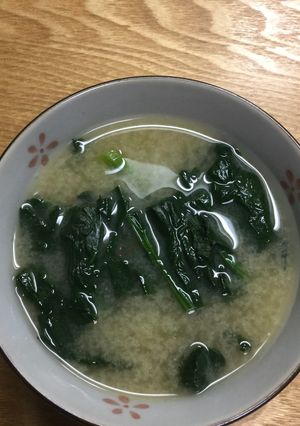 妄想周ちゃんおかず・ほうれん草のみそ汁-レシピのメイン写真