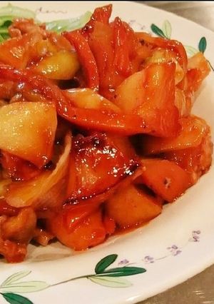 懐かしの味！豚肉とりんごのケチャップ炒め-レシピのメイン写真