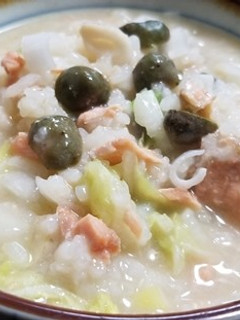 ヌメリツバタケ、むかご入りおじや-レシピのメイン写真