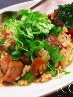 簡単!ポークソテーとレタスの混ぜご飯♪-レシピのメイン写真