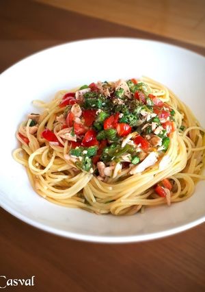ツナ缶とめかぶのトロうまパスタ-レシピのメイン写真